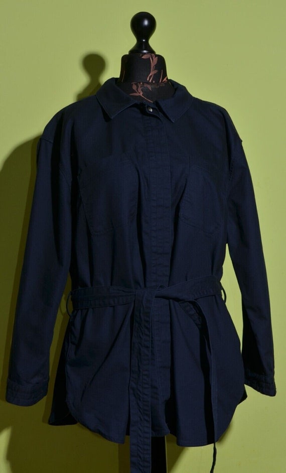 GANT Donna Giacca Cappotto Blu Navy in Cotone con Cintura e Bottoni Taglia UK16 Etsy Italia