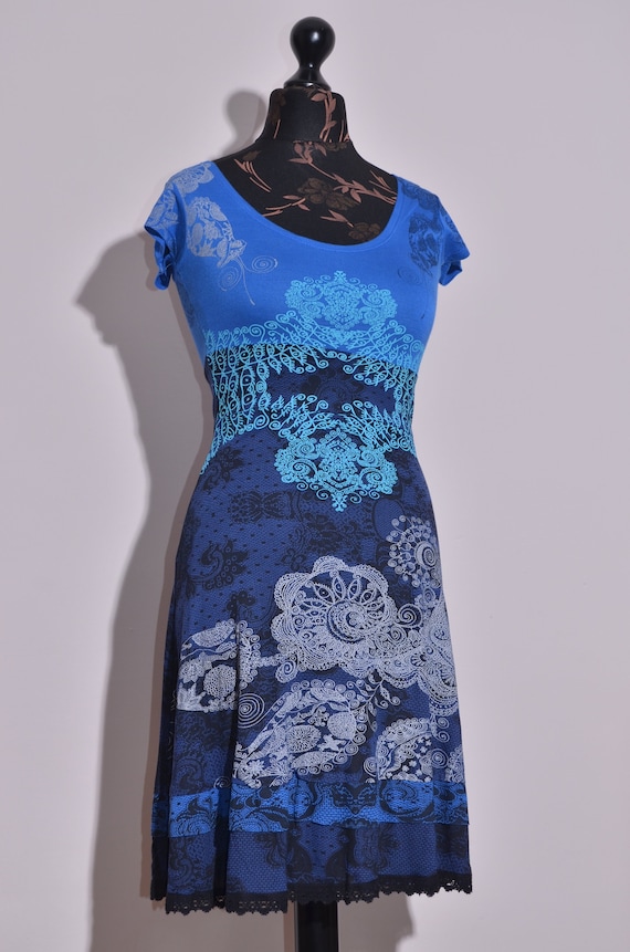 knee length dresses for ladies Abstract Long Sleeve Dress by Desigual
