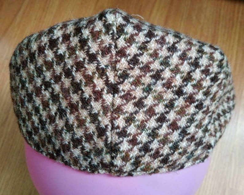 Harris Tweed mens flat cap one size small head 54-55cm