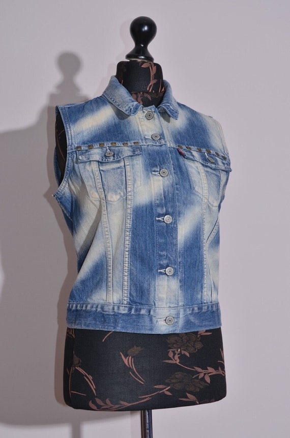 Veste en jean sans manche femme levis new arrivals