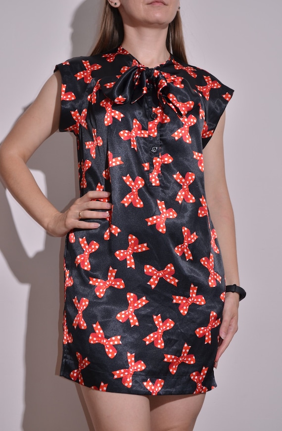LOVE MOSCHINO Women's Black Short Dress Bow Print With Pockets Size IT38  UK6 US2 - Etsy