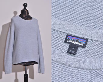 Jersey de punto de algodón orgánico para mujer de Patagonia, color gris, manga larga, talla M