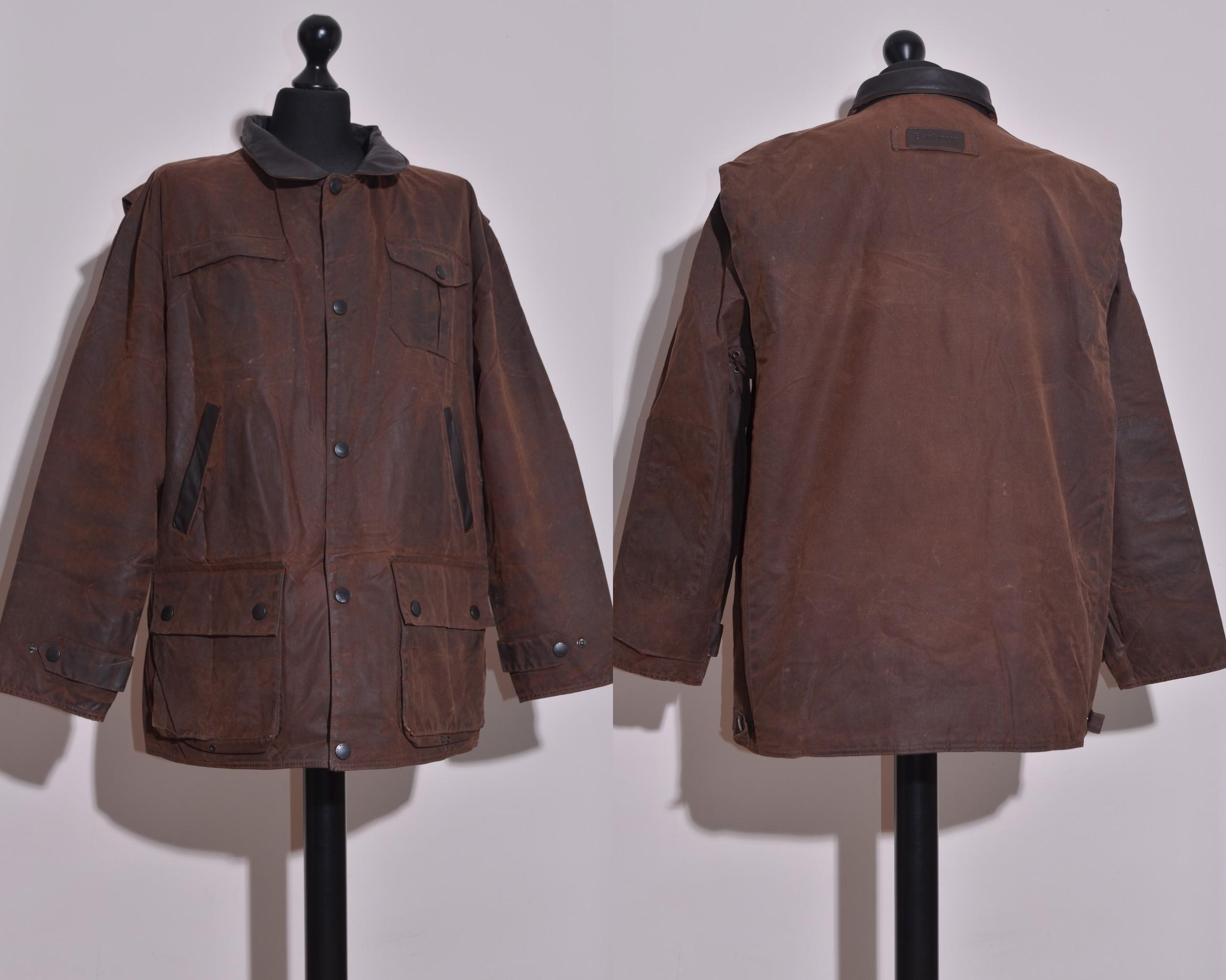 Vintage Retro Barbour A1551 Bushman Brown Waxed Jacket Ex Large XL