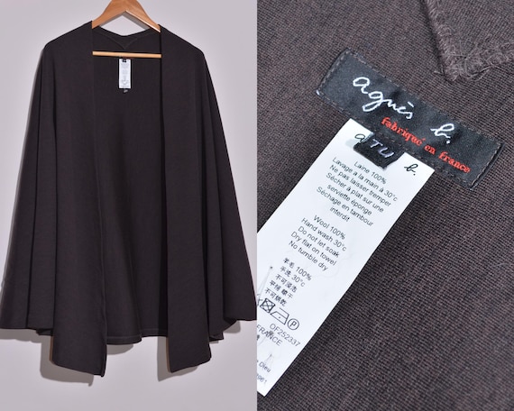 Agnes B. Women's Brown Wool Open Cardigan Poncho One Size - Etsy