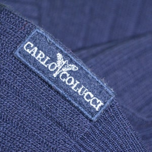 Vintage Carlo Colucci Vintage Men&#39;s Navy Blue V Neck Jumper Sweater Size 50/M