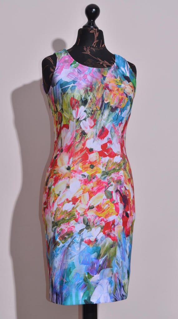 Joseph Ribkoff Womens Floral Sleeveless Bodycon Dress Multicolour