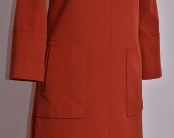 Cop Copine Women's Rust Orange Shift Dress Robe Pockets Long