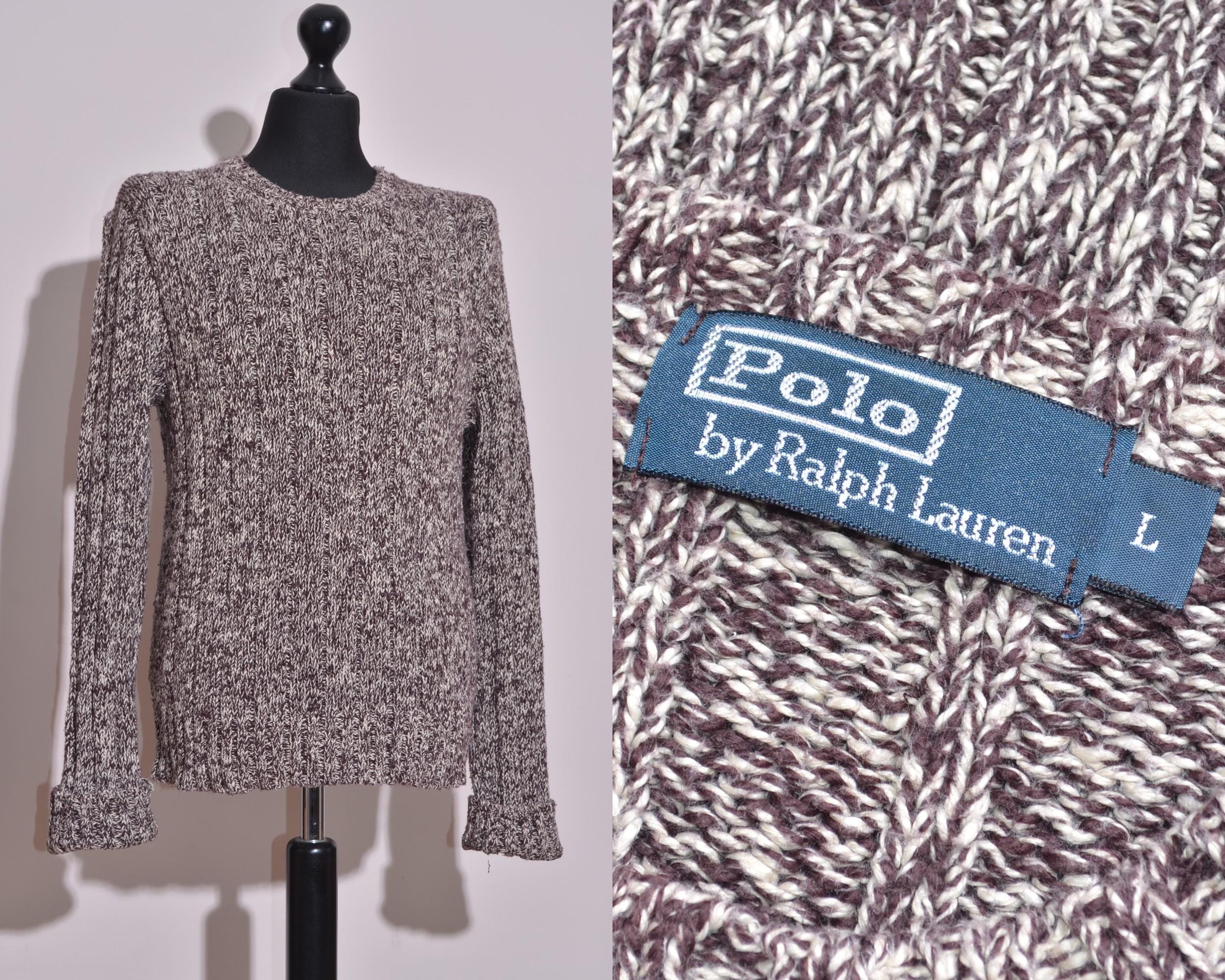 Vintage 90's Polo Ralph Lauren Men's Heavy Cotton Knit Jumper Size