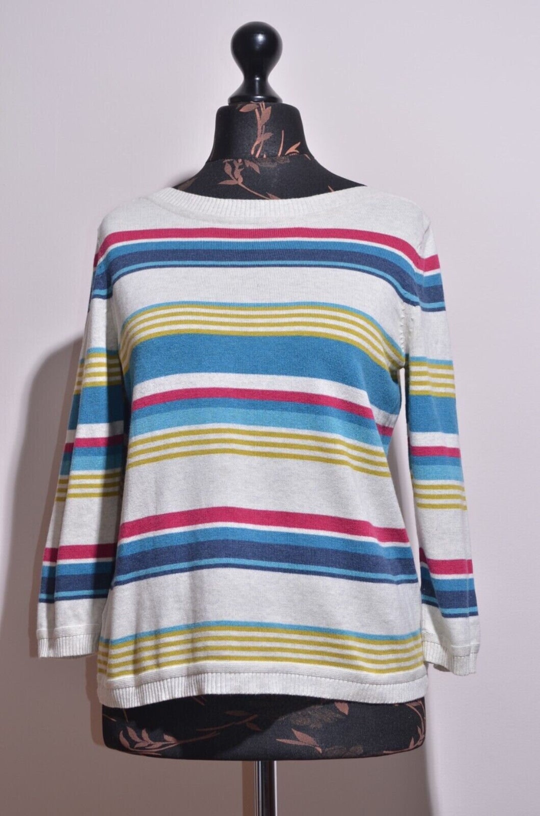 Seasalt Cornwall Womens Speckled Wood Striped Jumper Size UK12