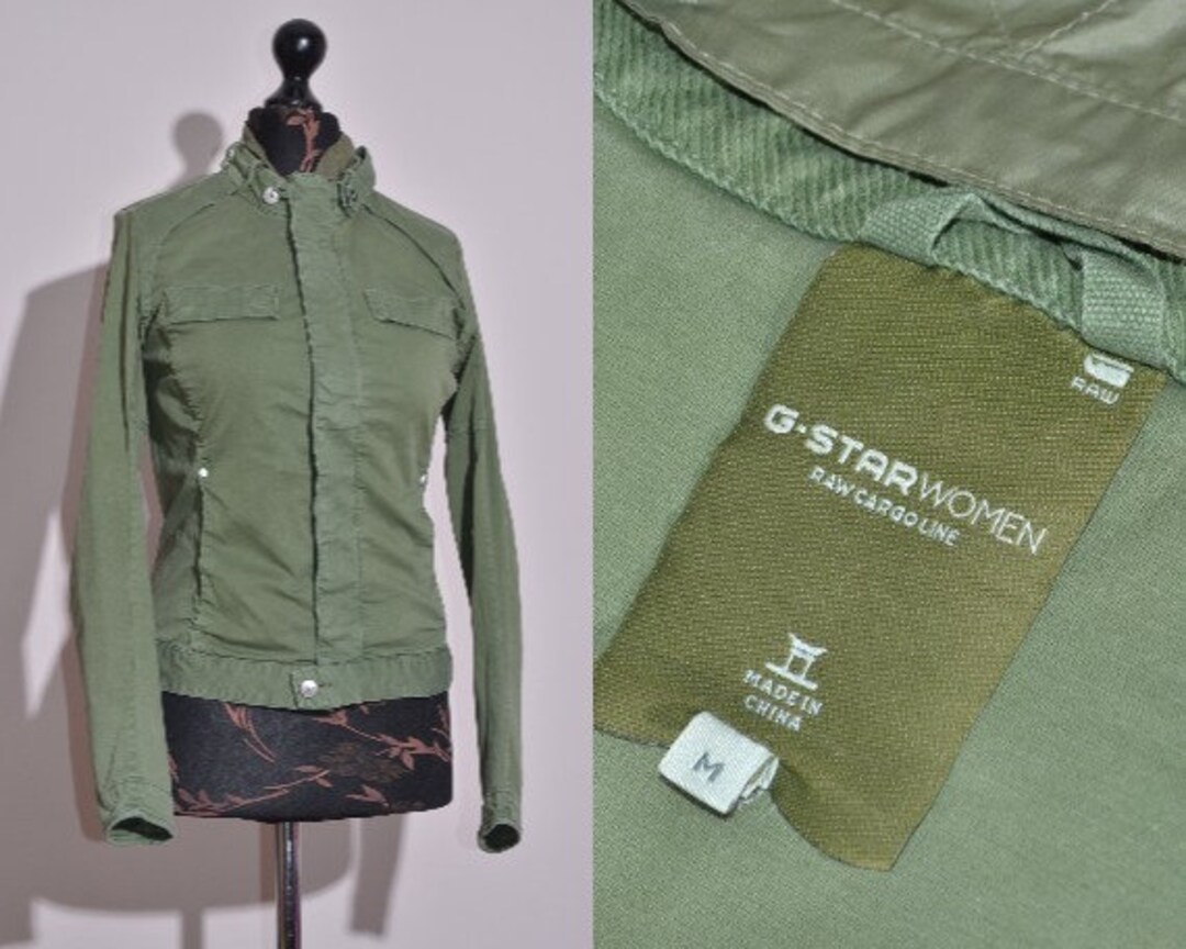 Buy G-star RAW Women's Jacket Khaki Green Slim Cotton With