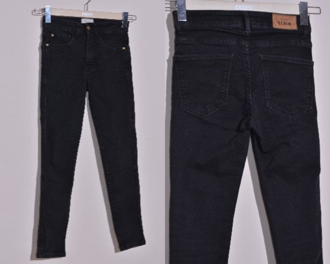 Sezane Womens Black Skinny Slim Fit Jeans Size 25 - Etsy