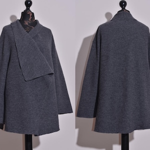 Womens OSKA Wool Coat Lightweight Grey 1 Button Long Sleeve Size 2 / M