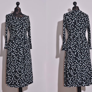 Vestido midi de mujer Studio Max Mara de viscosa con mangas 3/4 y forro negro, talla S