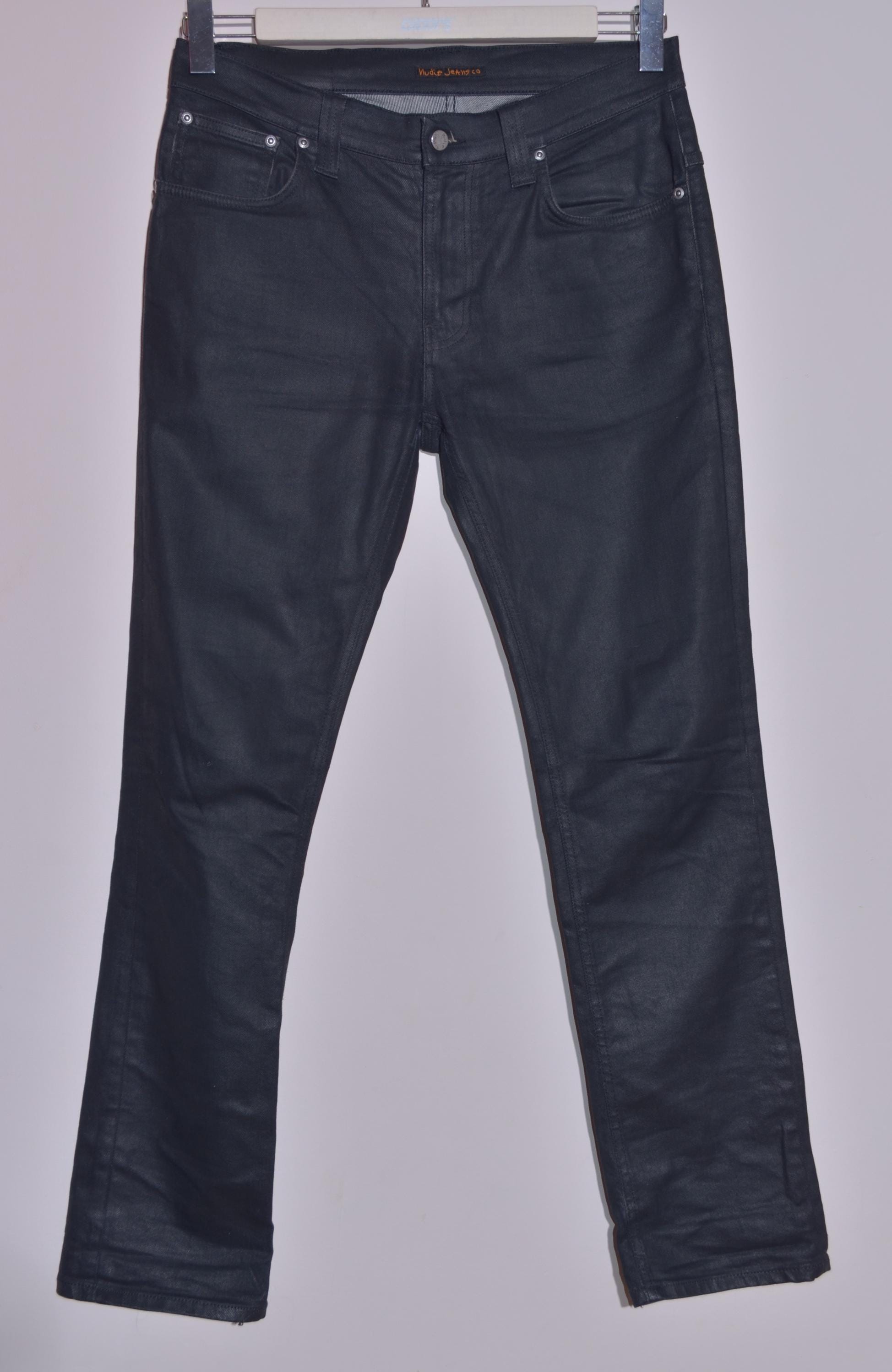 Nudie Jeans Thin Finn Back 2 Black Slim Fit Stretch Organic Denim 