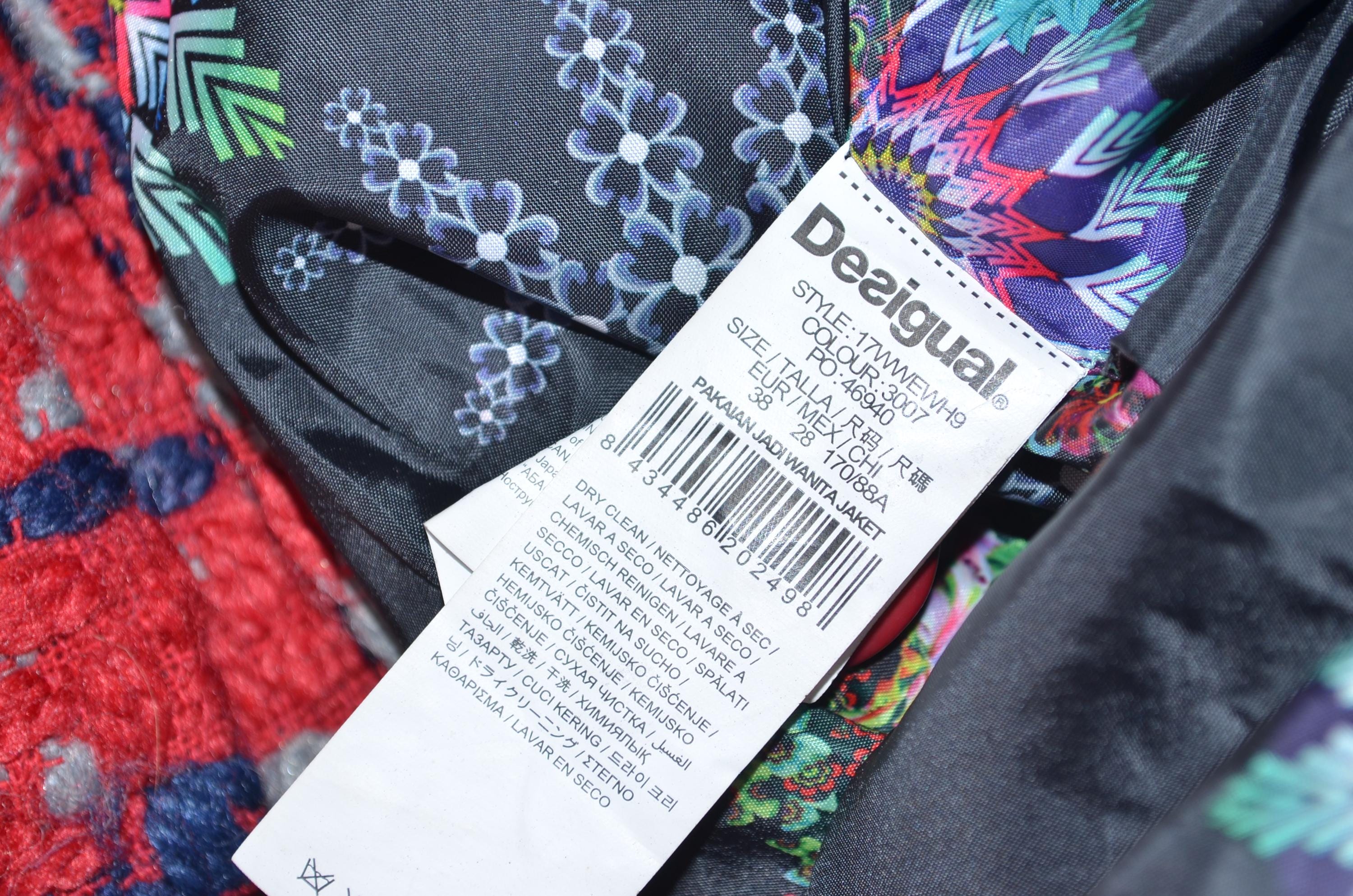 Desigual デシグアル カッコイイ 黒×赤 シック コート デシグアル Desigual オーバーコート CARACHI （ピンク/レッド