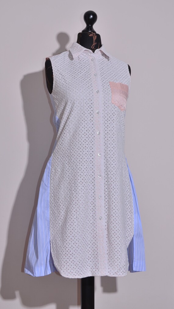 Sonia Rykiel Women's Sleeveless Dress Button Down Collared Fit&Flare Size 36