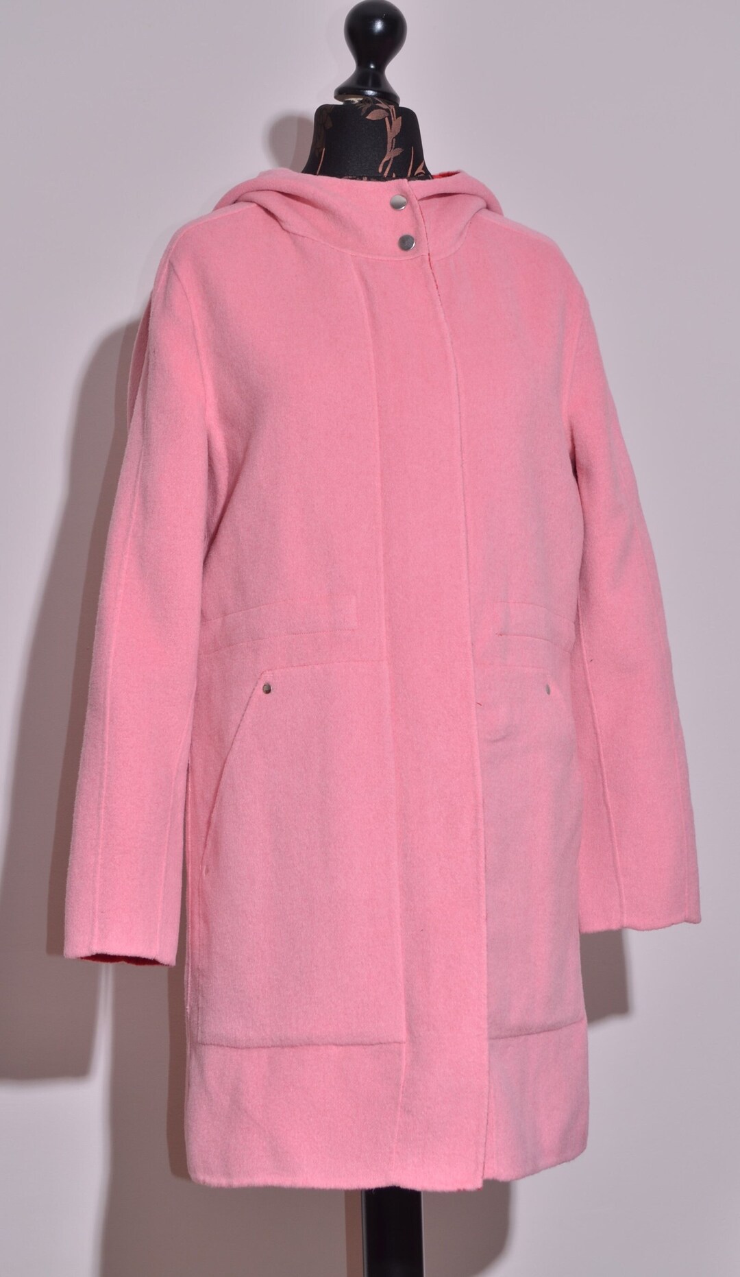 BNWT Desigual Abrigo largo clásico para mujer con capucha en