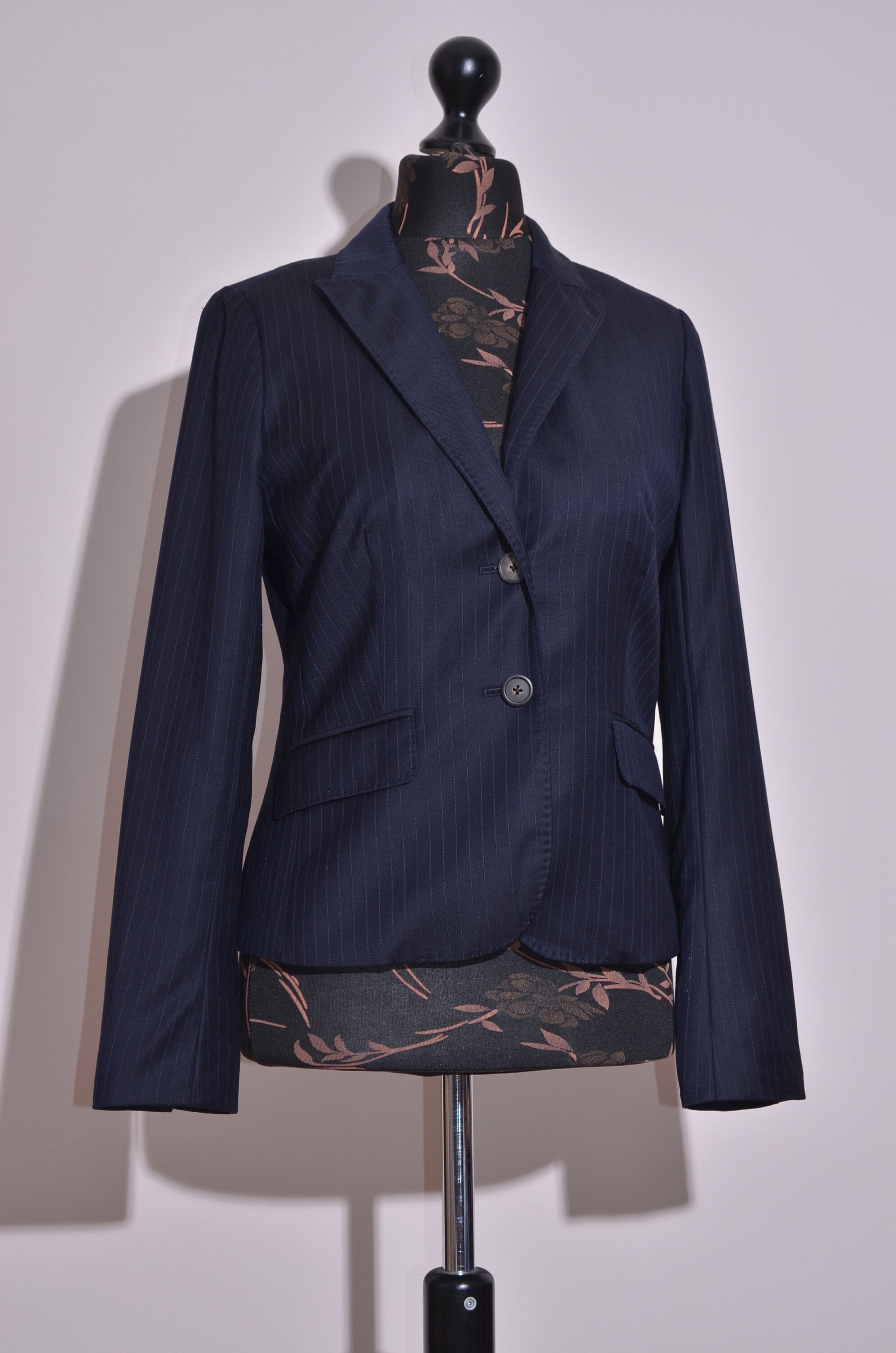 J. Crew Womens Dark Navy Striped Blazer Jacket 2Button Size 6