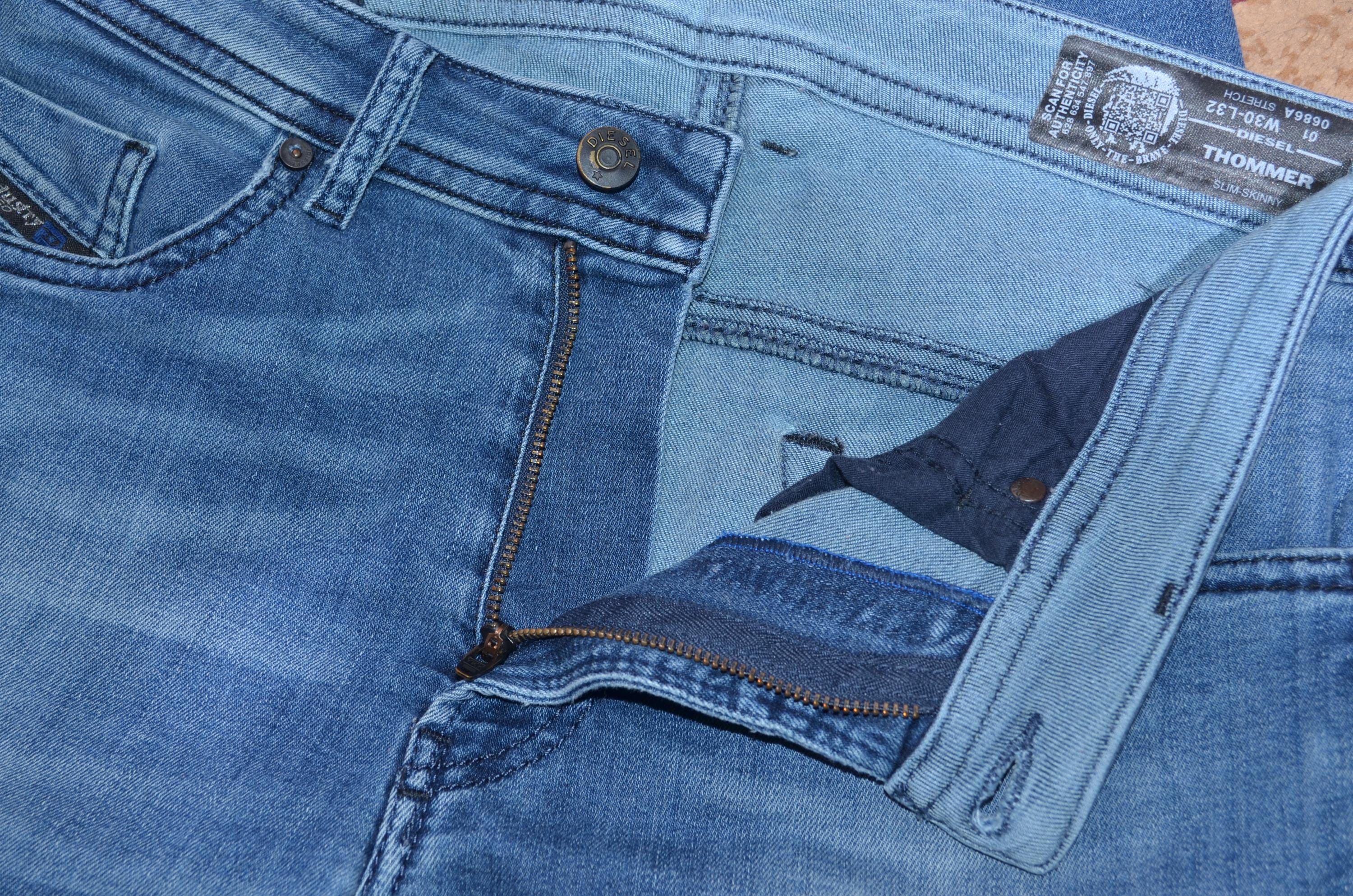 Diesel Thommer Men's Slim Skinny Stretch Jeans Blue Size W30 L32