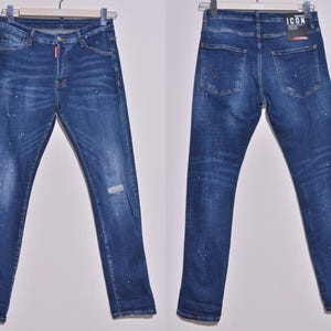 DSQUARED2 Ibrahimovic Icon Men's Jeans Denim Blue Distressed Size 50
