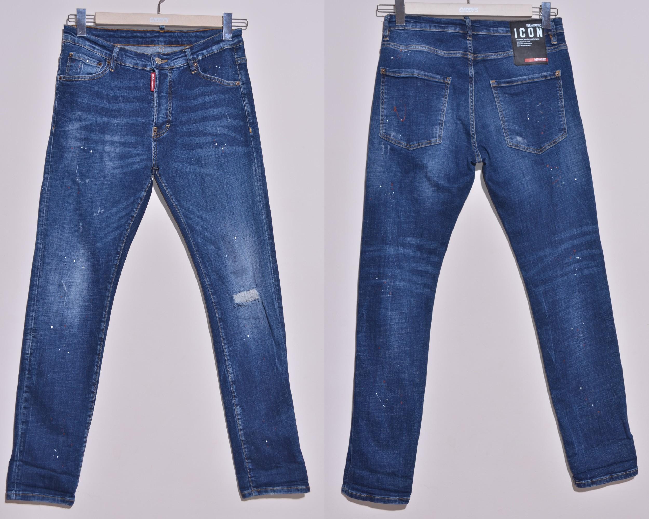 DSQUARED2 Ibrahimovic Icon Men's Jeans Denim Blue Distressed