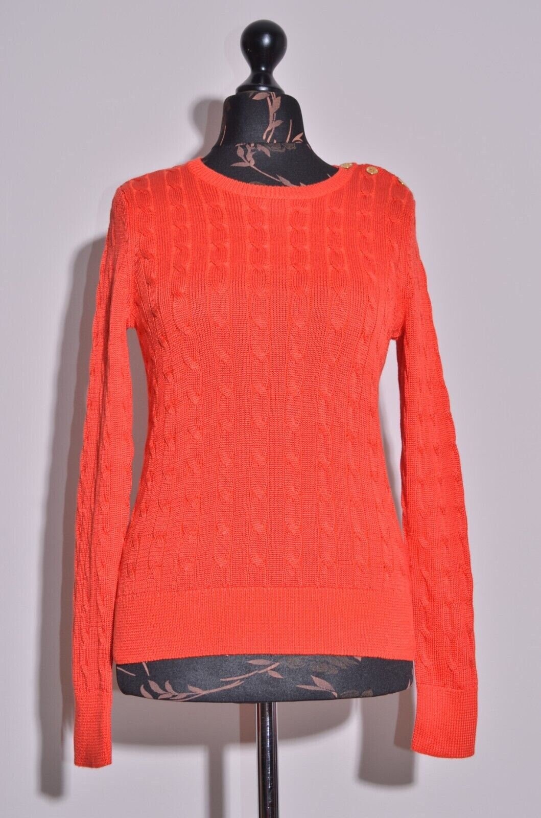 Lauren Ralph Lauren Women's Red Jumper Sweater Cable Knit Size S