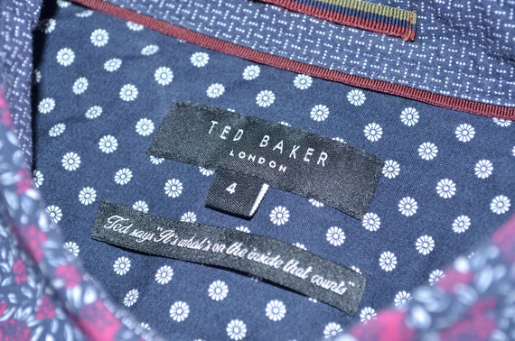 Ted Baker London Chemise fleurie a manches longues en coton pour homme Taille 4 Etsy France