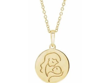 Mother Daughter Necklace 14k Gold - Etsy