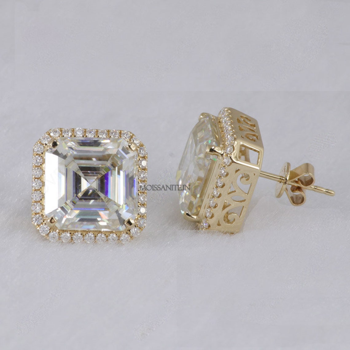 Moissanite Halo Earrings image