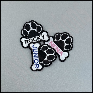 Parche bordado personalizado para mascotas: nombre personalizado para perro y gato