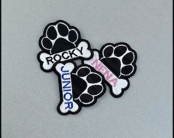 Parche bordado personalizado para mascotas: nombre personalizado para perro y gato