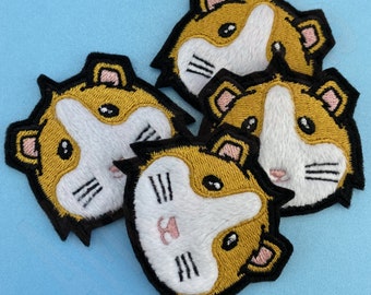 Furry Guinea Pig Embroidered Patch | Iron-On/Sew-On Cavy Applique