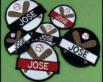 Parche de bate de béisbol bordado personalizado: parche con nombre personalizado