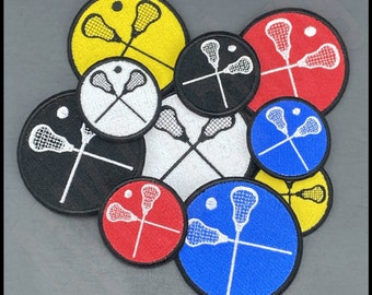 Parche bordado de lacrosse: aplique personalizado de deporte de equipo