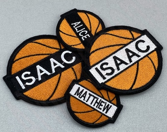 Parche de baloncesto personalizado con nombre: insignia de camiseta bordada para planchar