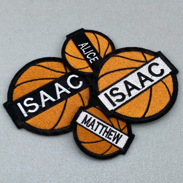 Custom Basketball Name Embroidery Patch | Basketball Embroidered Applique | Basketball T-shirt Décor  | Basketball Game Iron on or Sew on