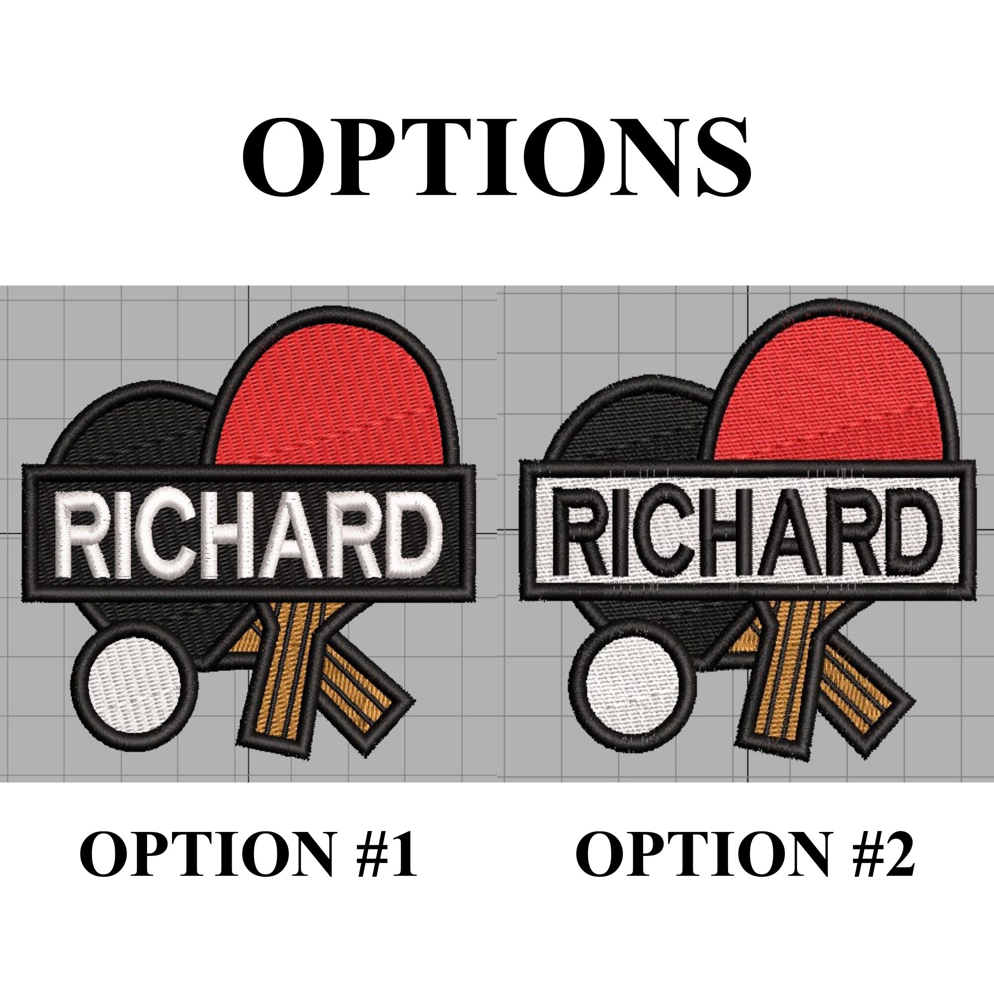 Custom Table Tennis Name Embroidered Patch Personalized Name Etsy