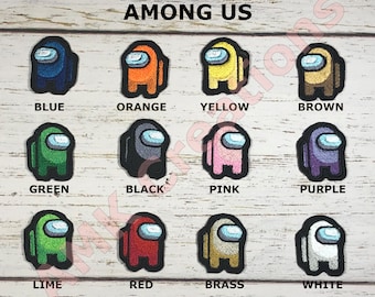 Parche bordado Among Us: colores personalizados, termoadhesivo o cosible