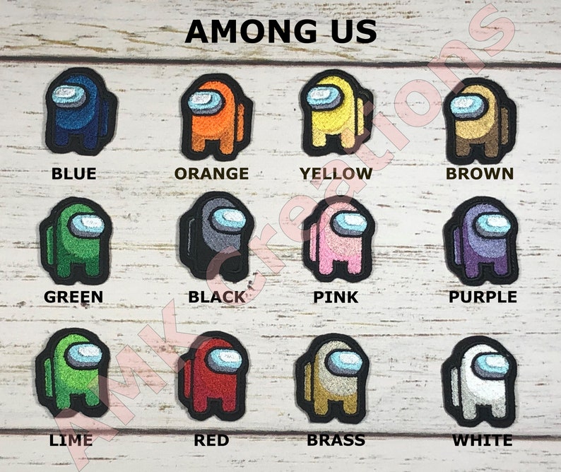 Among Us Custom Embroidered Patches in 12 Different Colors Etsy