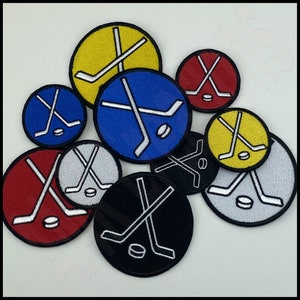 Ice Hockey Embroidered Patch: Iron On/Sew On - Made in USA