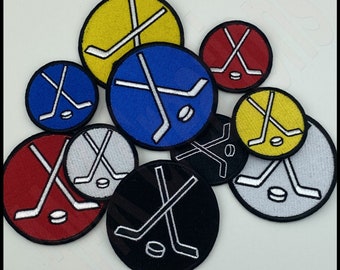 Parche bordado de hockey sobre hielo: termoadhesivo o cosible - Hecho en EE. UU.