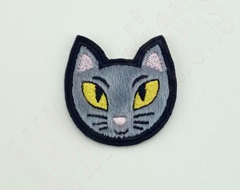 Furry Cat Embroidered Patch: Iron-On Applique