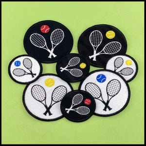 Embroidered Tennis Racket Patch: Iron-On or Sew-On, Customizable