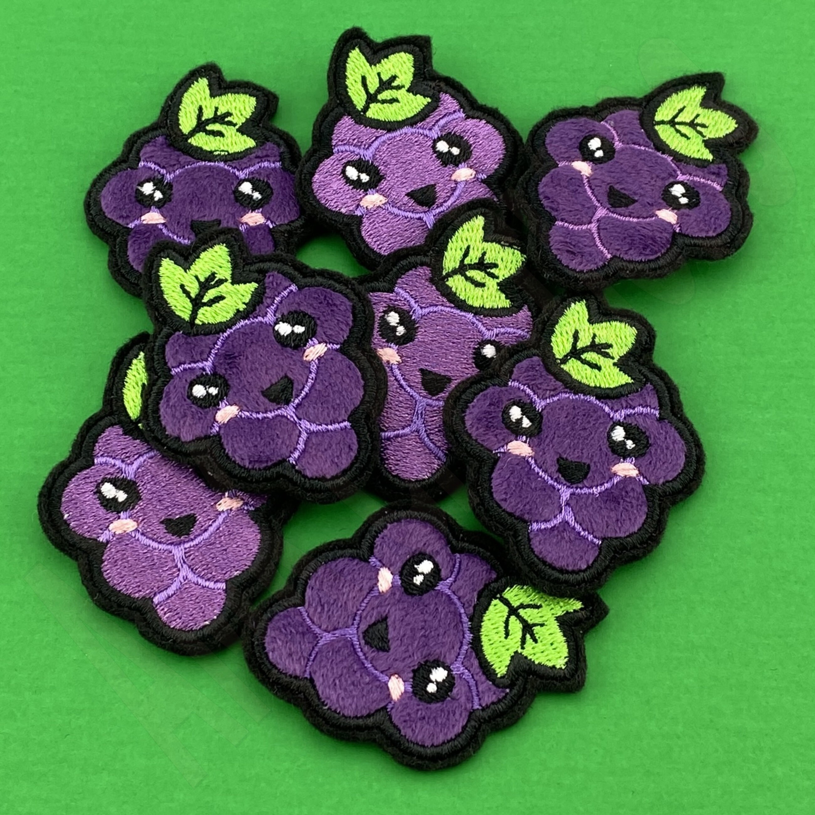 Furry Grape Embroidered Patch Cute Grape Applique Patch Etsy