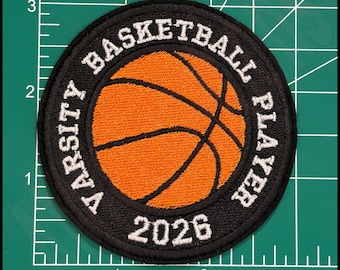 Parche de baloncesto bordado a medida – Insignia deportiva personalizada con el nombre del jugador (7,6 cm de diámetro)