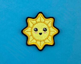 Parche bordado Sunny / Aplique termoadhesivo, fabricado en EE. UU.