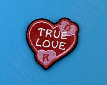 Parche de corazón bordado personalizado: iniciales personalizadas, aplique termoadhesivo