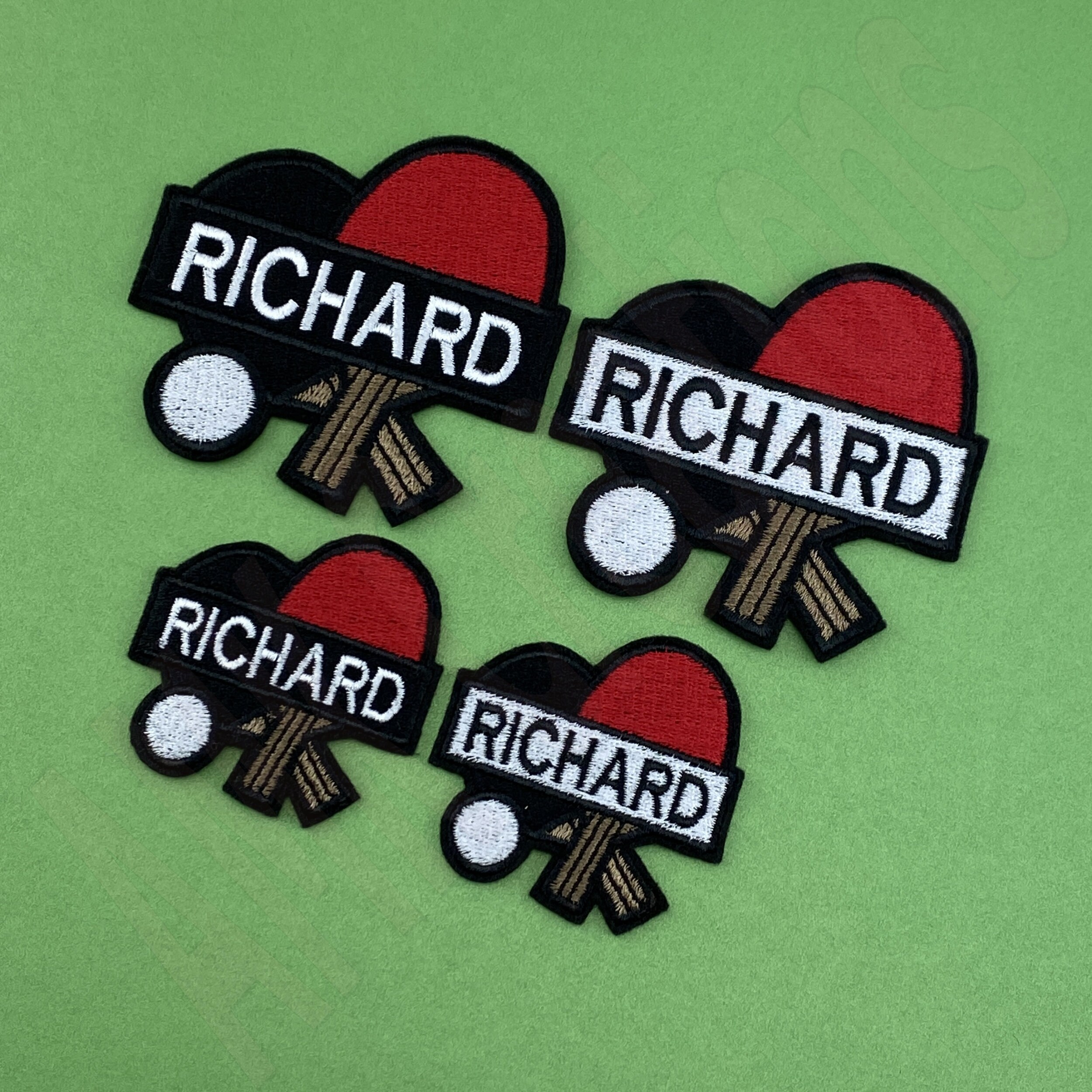 Custom Table Tennis Name Embroidered Patch Personalized Name Etsy