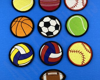 Embroidered Sport Balls Patch: Iron-On or Sew-On Applique