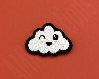 Parche bordado de nube – Aplique termoadhesivo o para coser en chaquetas, mochilas y sombreros.